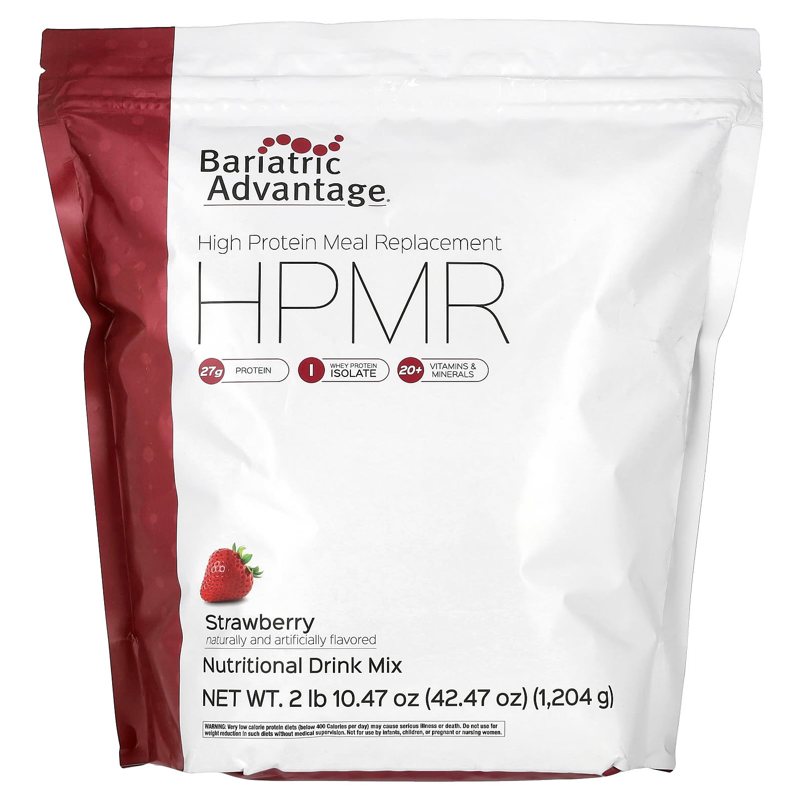 Bariatric Strawberry High Protein Meal Replacement, Gluten-Free & Lactose-Sensitive - Image 1