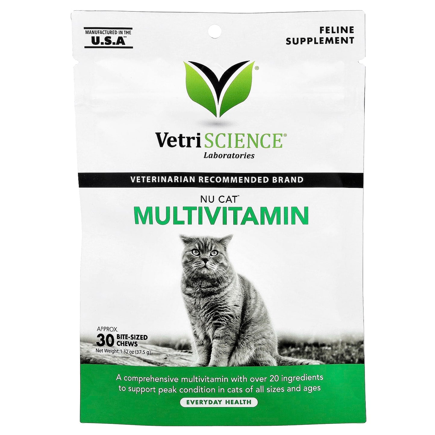 Vetriscience, Nu Cat™ Multivitamin, For Cats, 30 Bite-Sized Chews, 1.32 oz (37.5 g) - Image 1