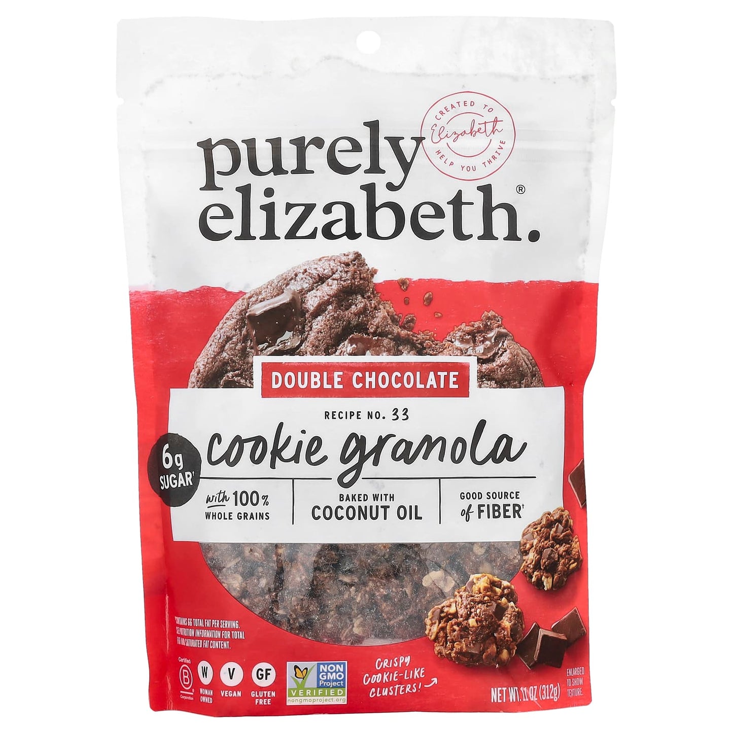 Purely Elizabeth, Cookie Granola, Double Chocolate, 11 oz (312 g) - Image 1