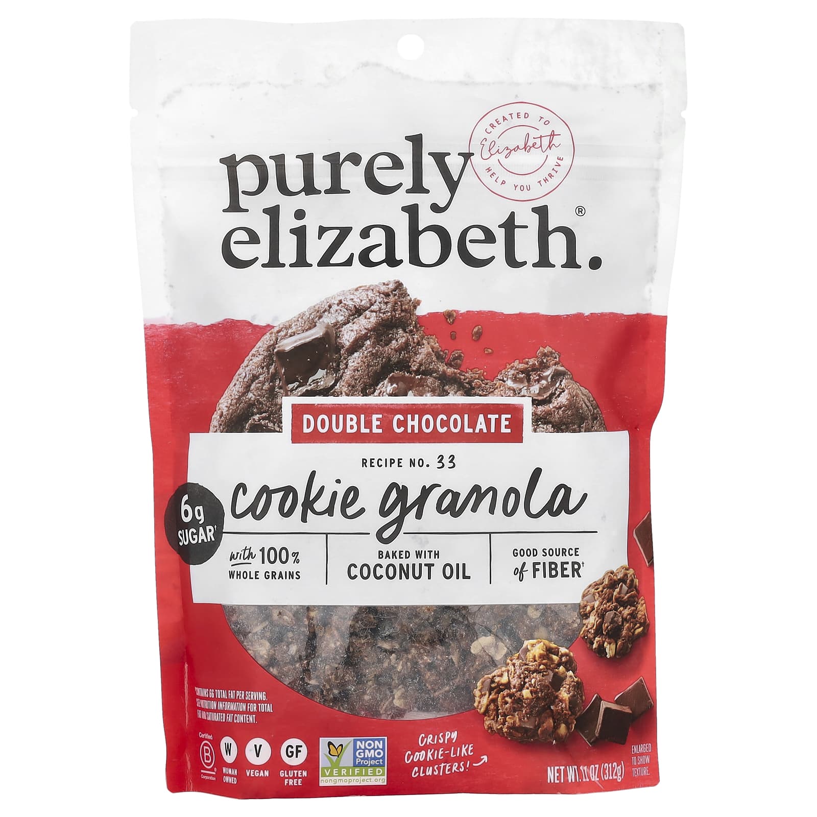 Purely Elizabeth, Cookie Granola, Double Chocolate, 11 oz (312 g) - Image 1