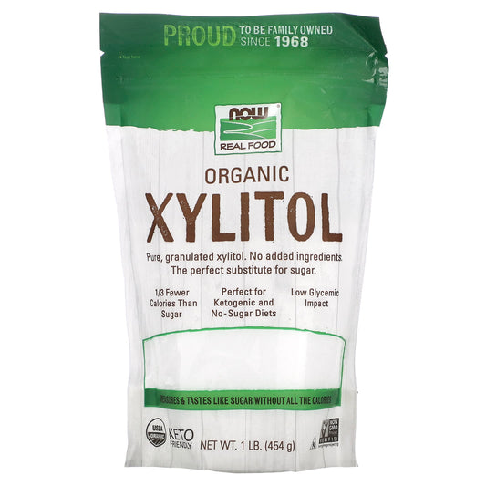 NOW Foods, Real Food, Organic Xylitol, 1 lb (454 g) - Image 1