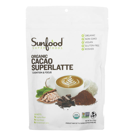 Sunfood, Organic Cacao Superlatte, 6 oz (170 g) - Image 1