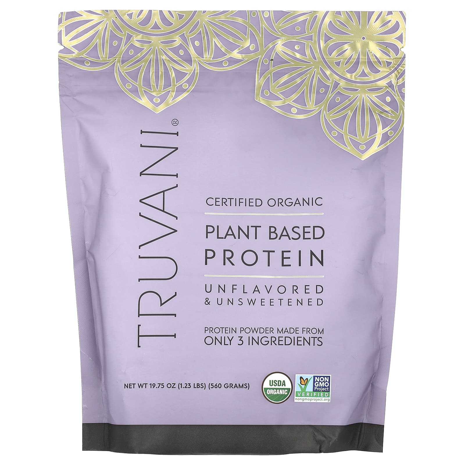 Truvani, Plant Based Protein, Unflavored, 1.23 lbs (560 g) - Image 1