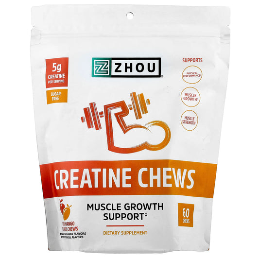 Zhou Nutrition, Creatine Chews, Peach Mango, 60 Chews - Image 1