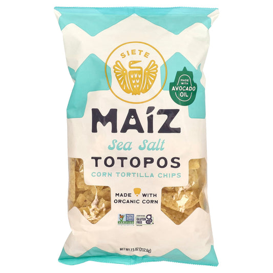 Siete, Maiz Totopos Corn Tortilla Chips, Sea Salt, 7.5 oz (212.6 g) - Image 1