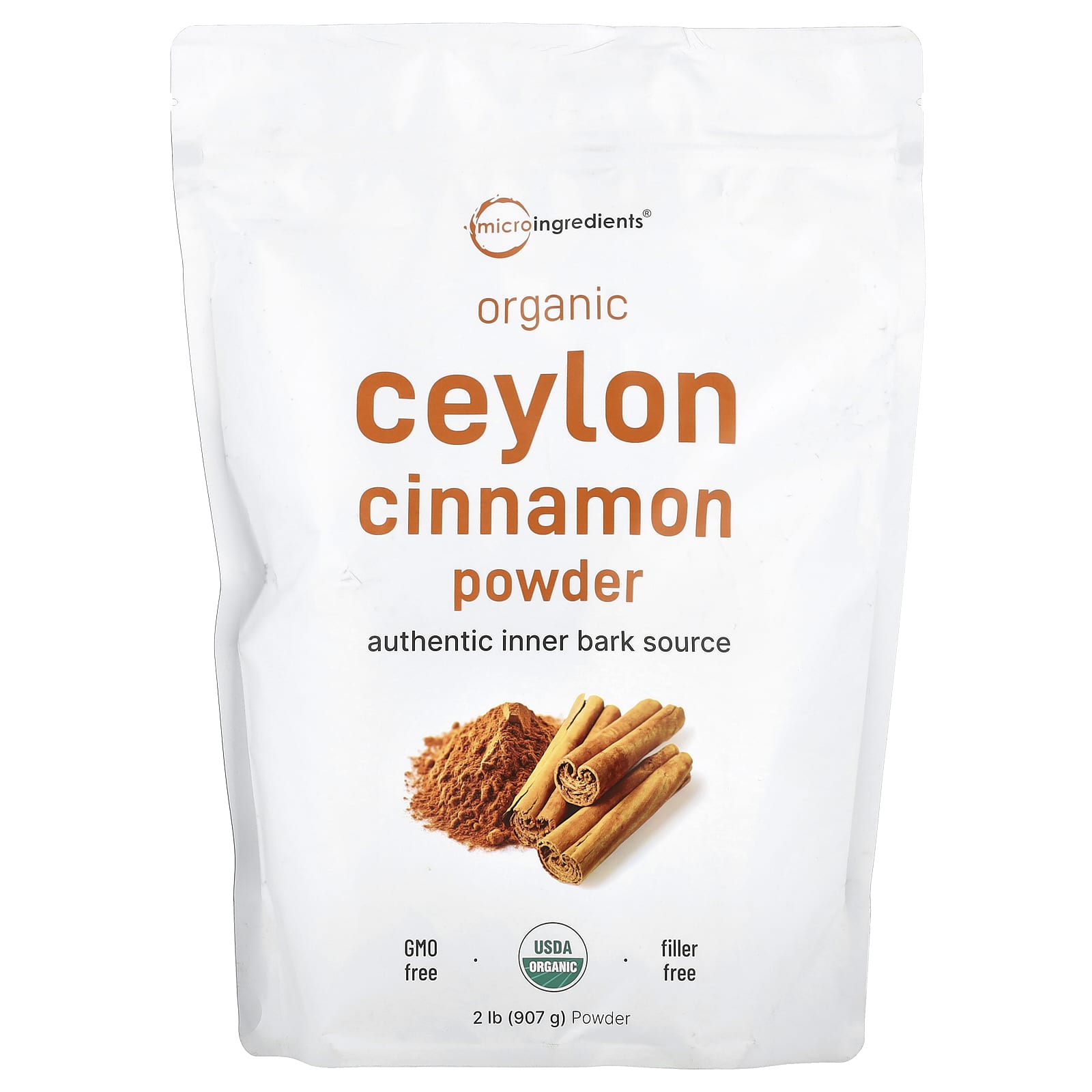 Micro Ingredients, Organic Ceylon Cinnamon Powder, 2 lb (907 g) - Image 1
