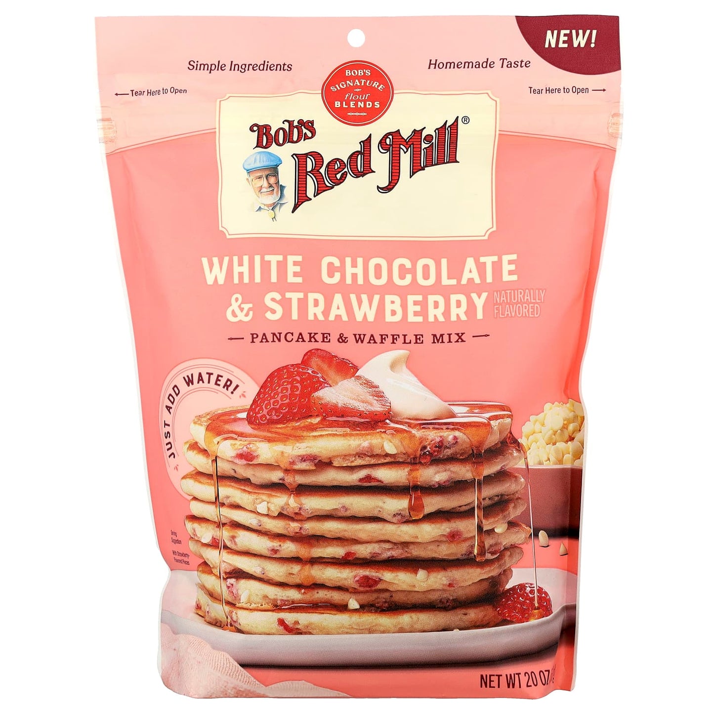 White Chocolate & Strawberry Pancake Mix by Bob's Red Mill - 20 oz - Image 1