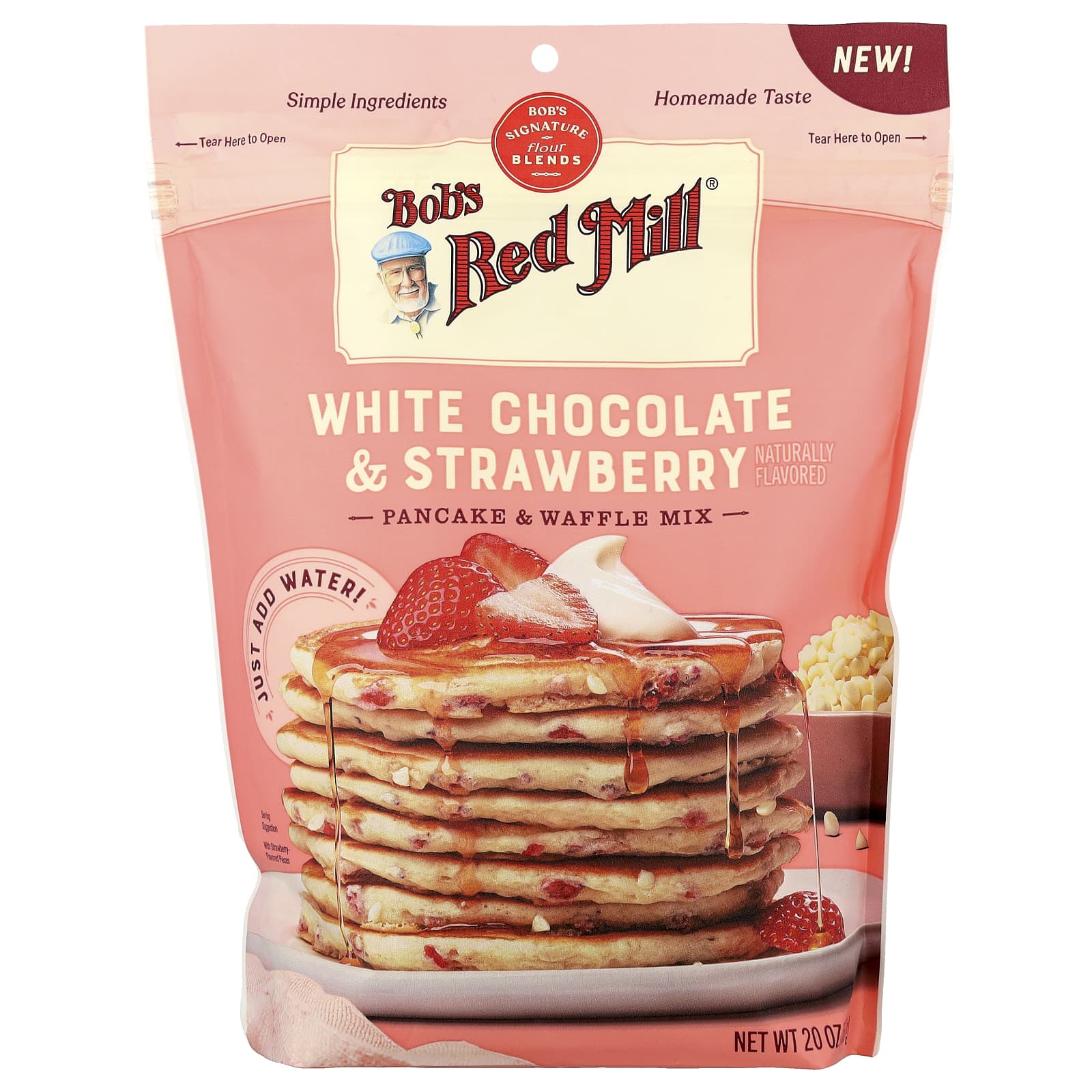 White Chocolate & Strawberry Pancake Mix by Bob's Red Mill - 20 oz - Image 1