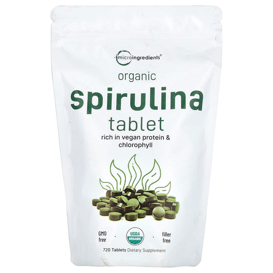 Micro Ingredients, Organic Spirulina Tablet, 720 Tablets - Image 1
