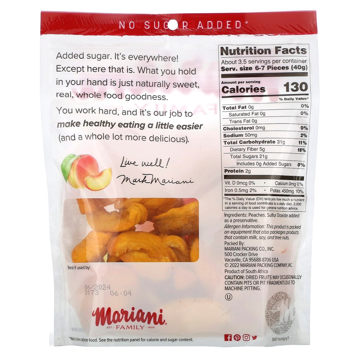 Mariani, Family, Peaches, 5 oz (142 g) - Image 2
