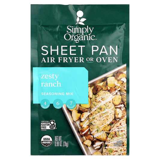 Simply Organic, Sheet Pan Seasoning Mix, Zesty Ranch, 0.99 oz (28 g) - Image 1