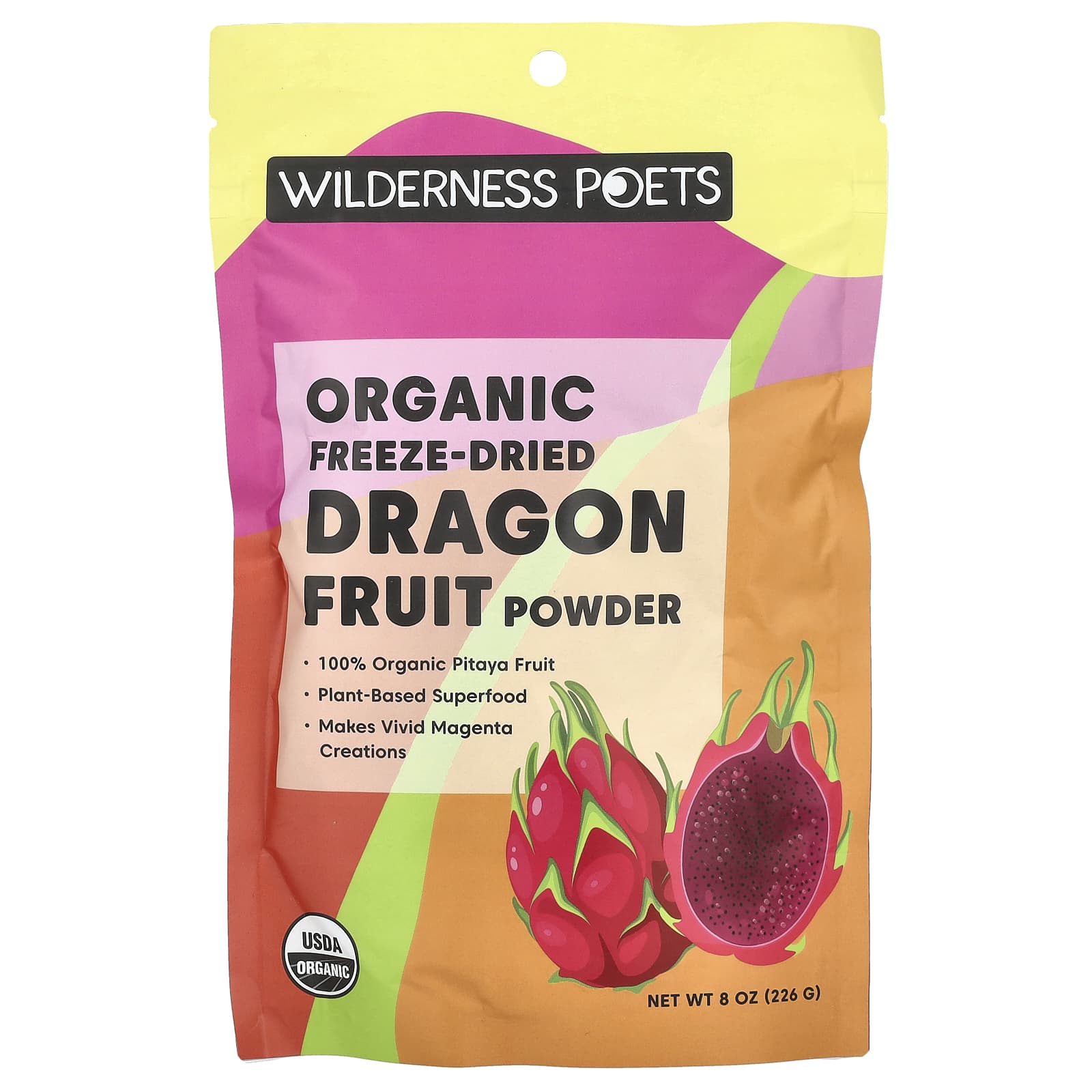 Wilderness Poets, Organic Freeze-Dried Dragon Fruit Powder, 8 oz (226 g) - Image 1