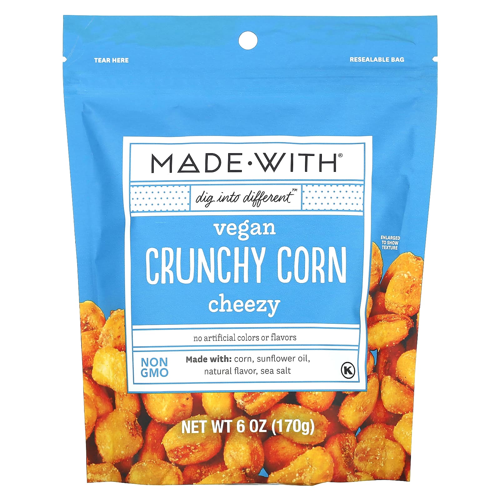 Made With, Vegan Crunchy Corn, Cheezy, 6 oz (170 g) - Image 1