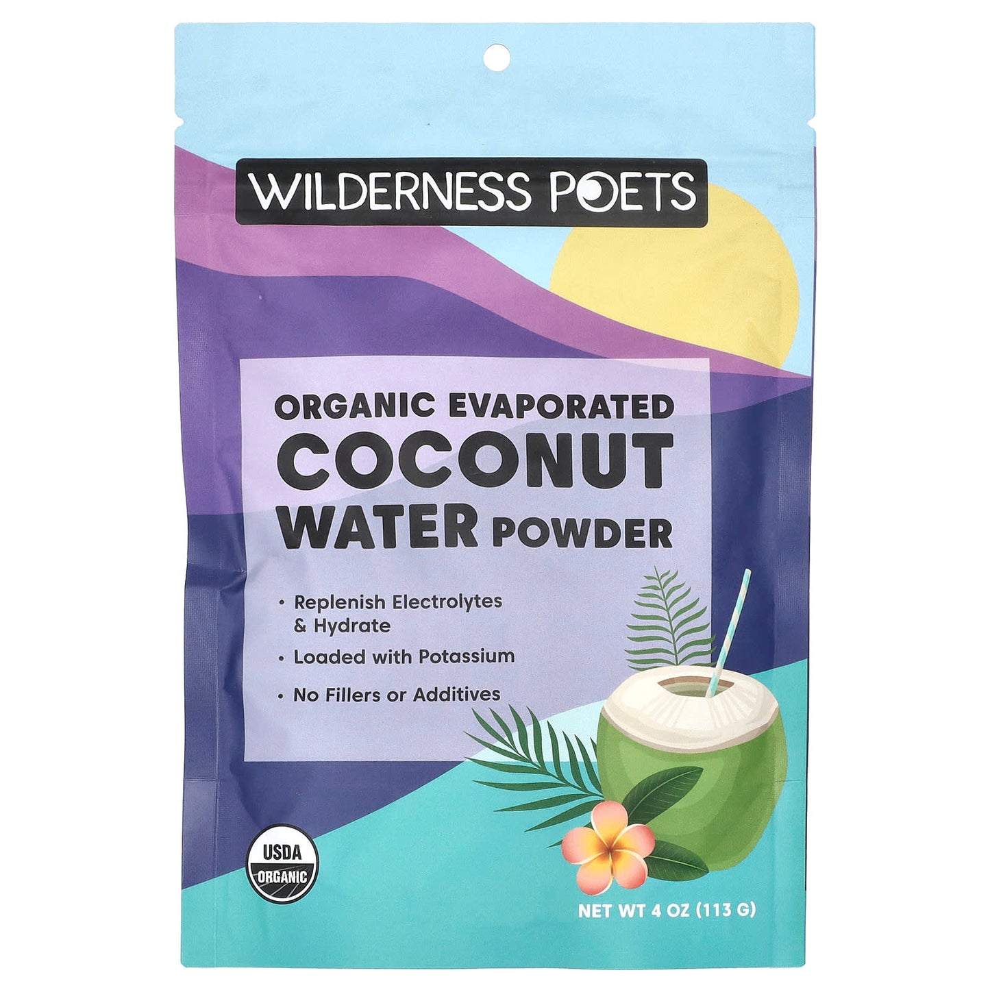 Wilderness Poets, Organic Evaporated Coconut Water Powder, 4 oz (113 g) - Image 1