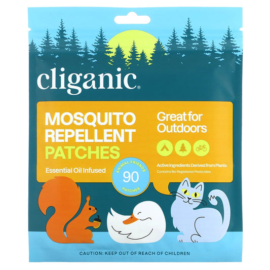 Natural Mosquito Repellent Patches for Kids & Adults - 90 Patches by Cliganic - Image 1