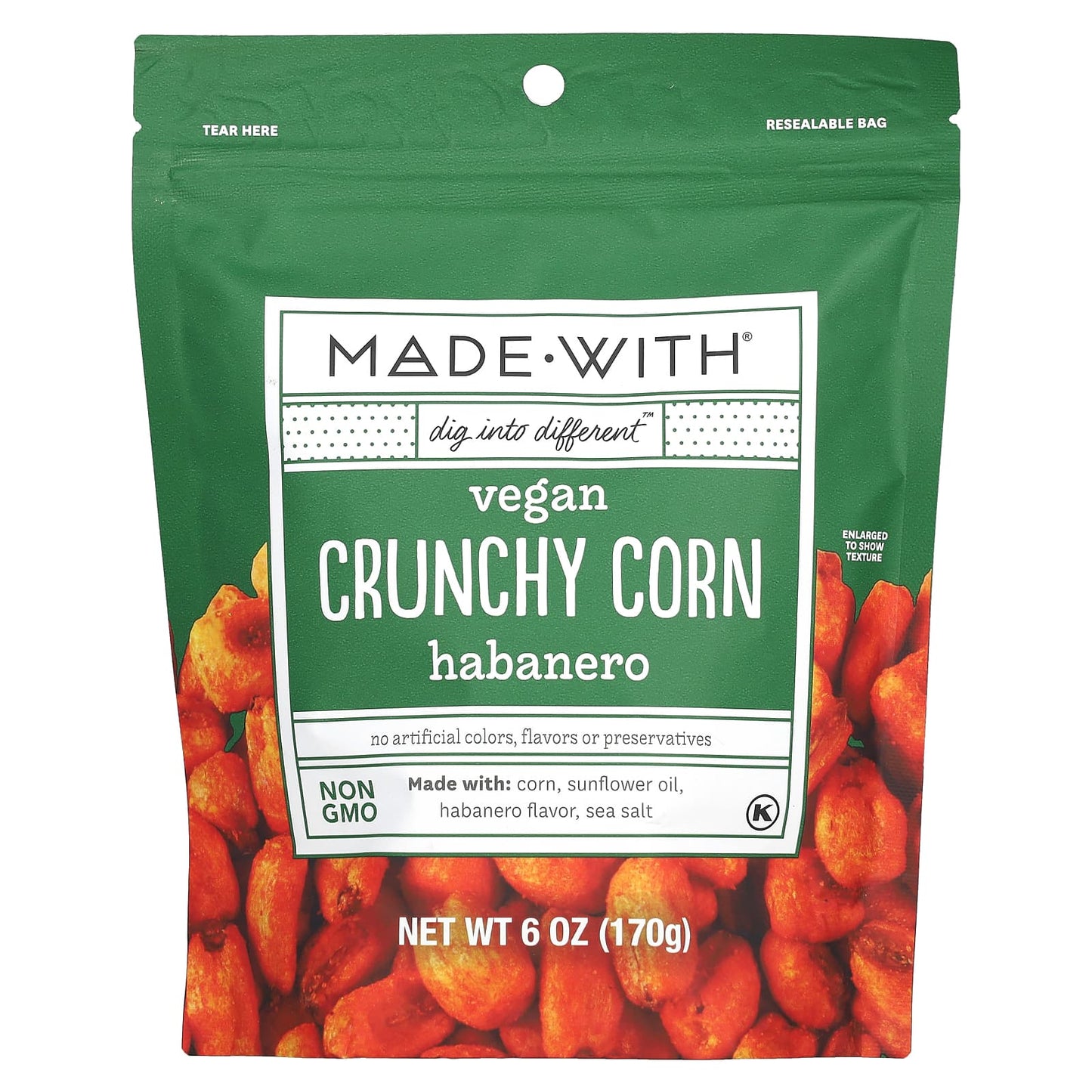 Made With, Vegan Crunchy Corn, Habanero, 6 oz (170 g) - Image 1