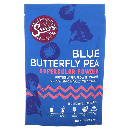 Suncore Foods, Blue Butterfly PEA, Supercolor Powder, 3.5 oz (99 g) - Image 1