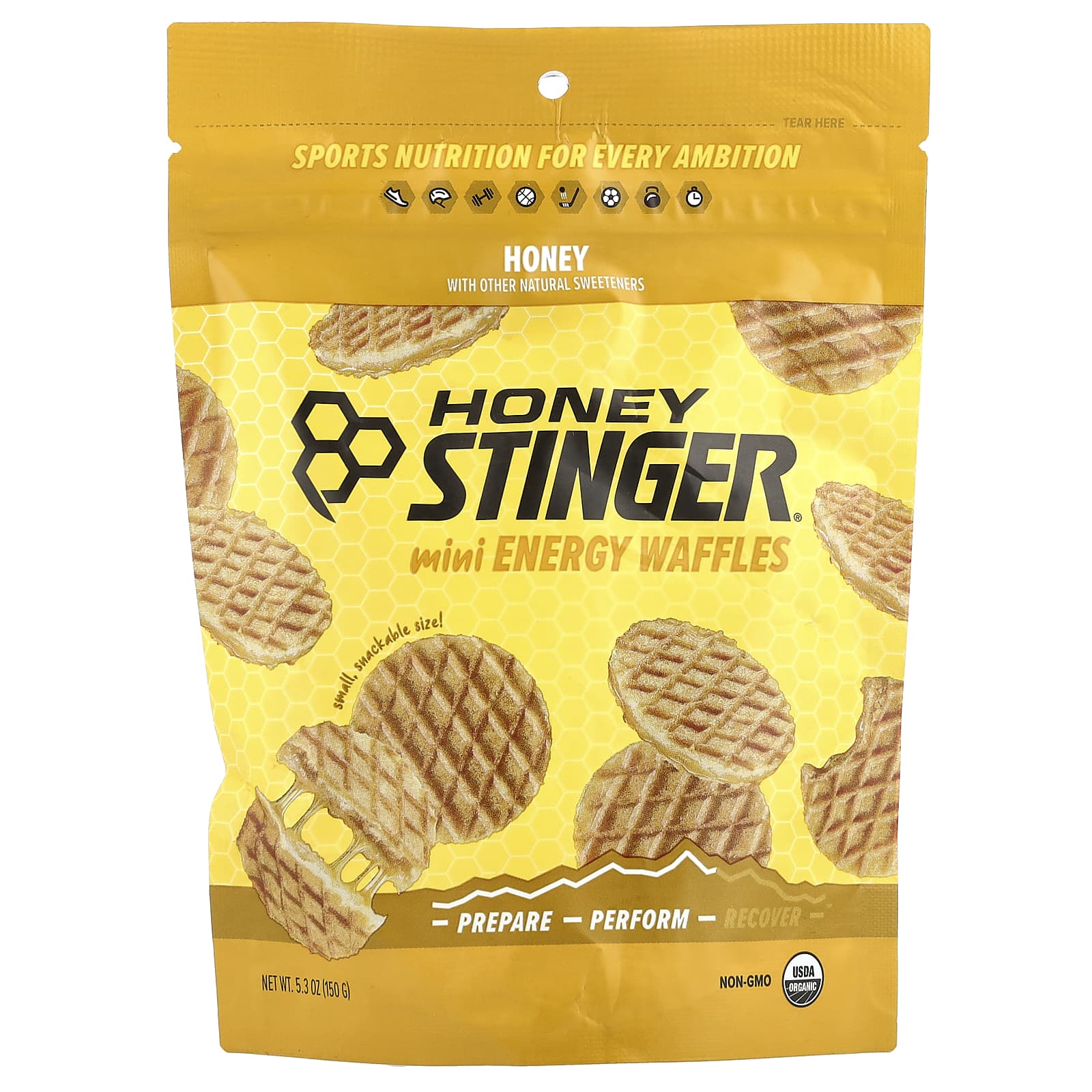 Organic Energy Waffles by Honey Stinger, Mini Snacks, 5.3 oz - Image 1