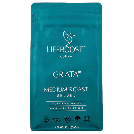 Lifeboost, Coffee, Grata™, Ground, Medium Roast, 12 oz (340 g) - Image 1