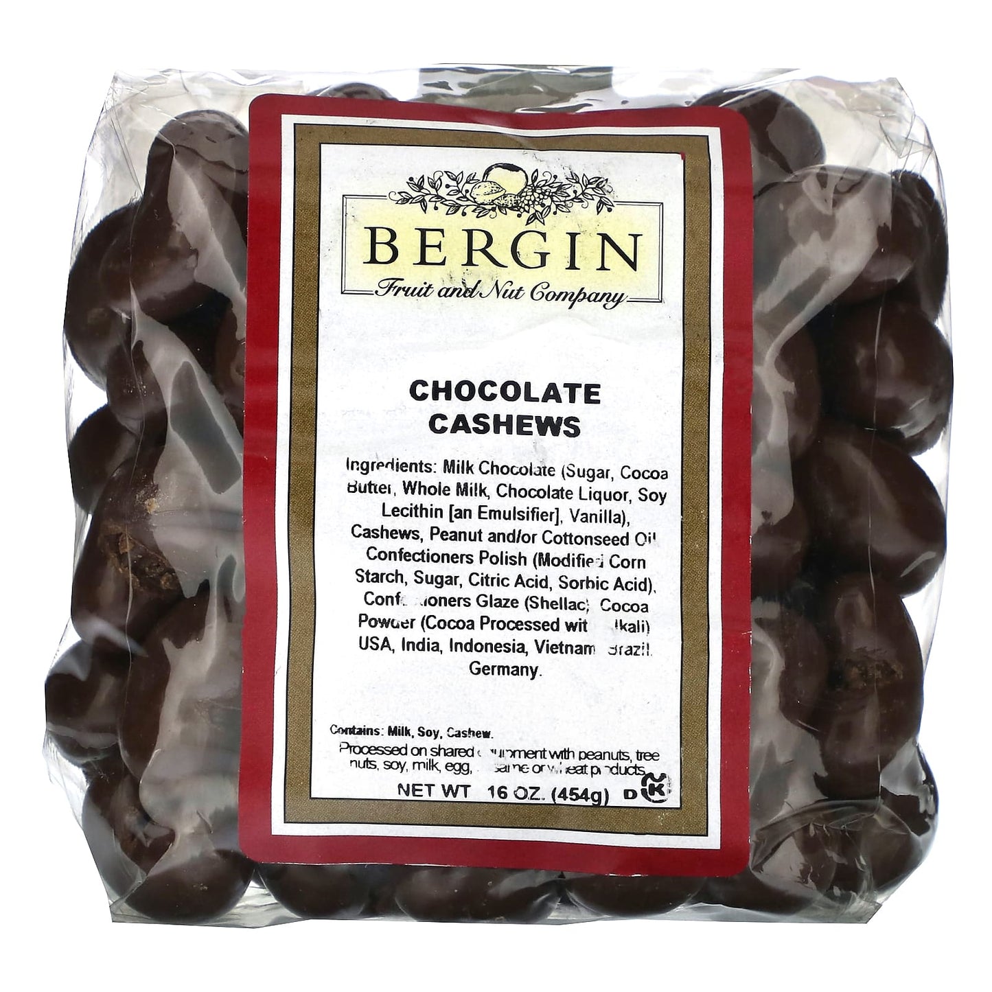 Indulge in Rich Bergin Fruit & Nut Chocolate Cashews (16 oz, 454g) - Image 1