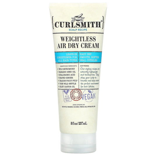 Curlsmith Weightless Air Dry Cream for Silky Curls, 8 fl oz - Image 1