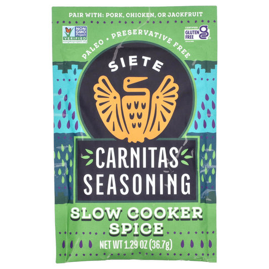 Siete, Carnitas Seasoning, Slow Cooker Spice, 1.29 oz (36.7 g) - Image 1