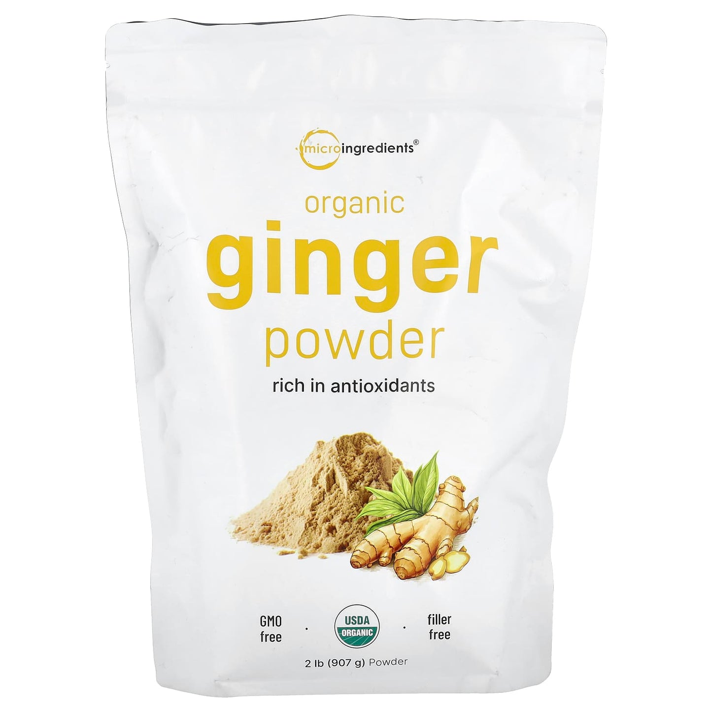 Micro Ingredients, Organic Ginger Powder, 2 lb (907 g) - Image 1