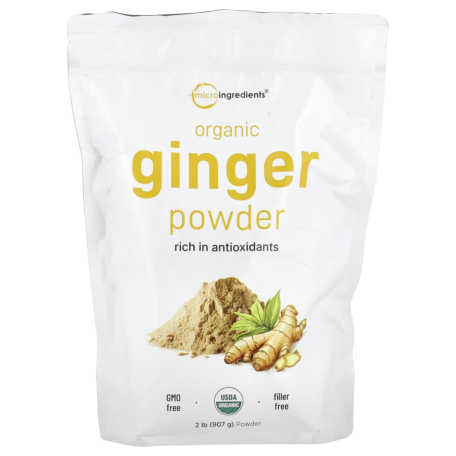 Micro Ingredients, Organic Ginger Powder, 2 lb (907 g) - Image 1