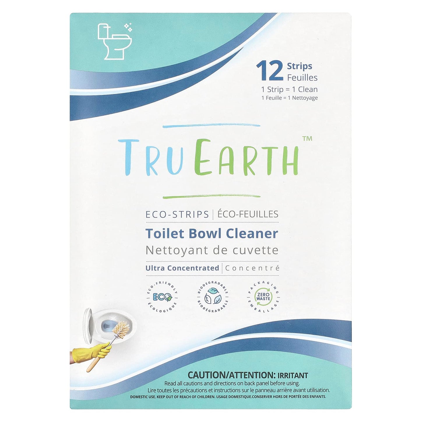 Tru Earth, Eco-Strips®, Toilet Bowl Cleaner, Ultra Concentrated, 12 Strips - Image 1