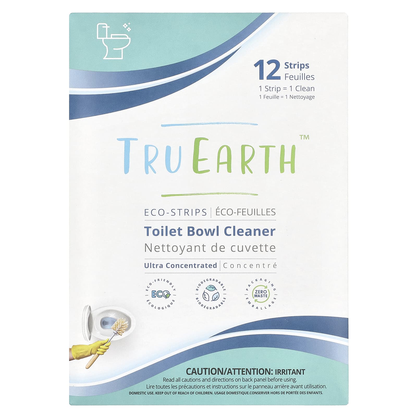 Tru Earth, Eco-Strips®, Toilet Bowl Cleaner, Ultra Concentrated, 12 Strips - Image 1
