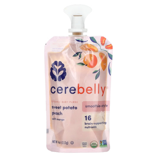 Organic Baby Puree with DHA for Brain Development - Sweet Potato Peach Mango - Image 1