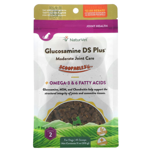 NaturVet, Scoopables, Glucosamine DS Plus Moderate Joint Care, For Dogs, Bacon, 11 oz (315 g)
