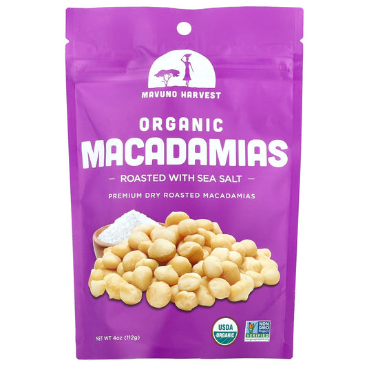 Mavuno Harvest, Organic Macadamias, Roasted With Sea Salt, 4 oz (112 g) - Image 1
