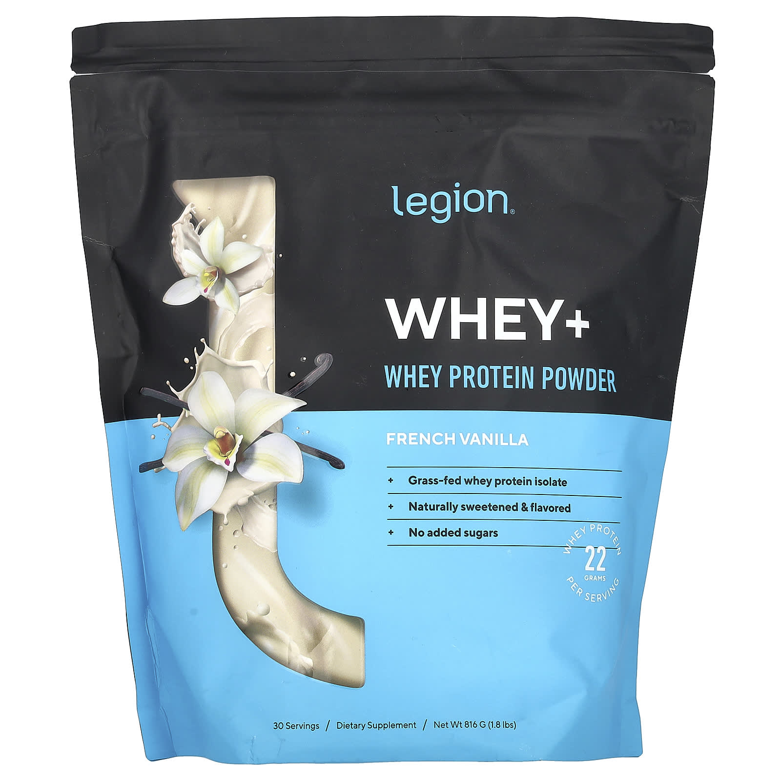 Legion Athletics, Whey+, Whey Protein Powder, French Vanilla, 1.8 lbs (816 g) - Image 1