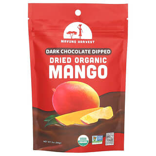 Dark Chocolate Dipped Dried Organic Mango, 3 oz by Mavuno Harvest