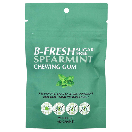 B-Fresh Sugar-Free Spearmint Gum - 50g (25 Pieces) - Image 1