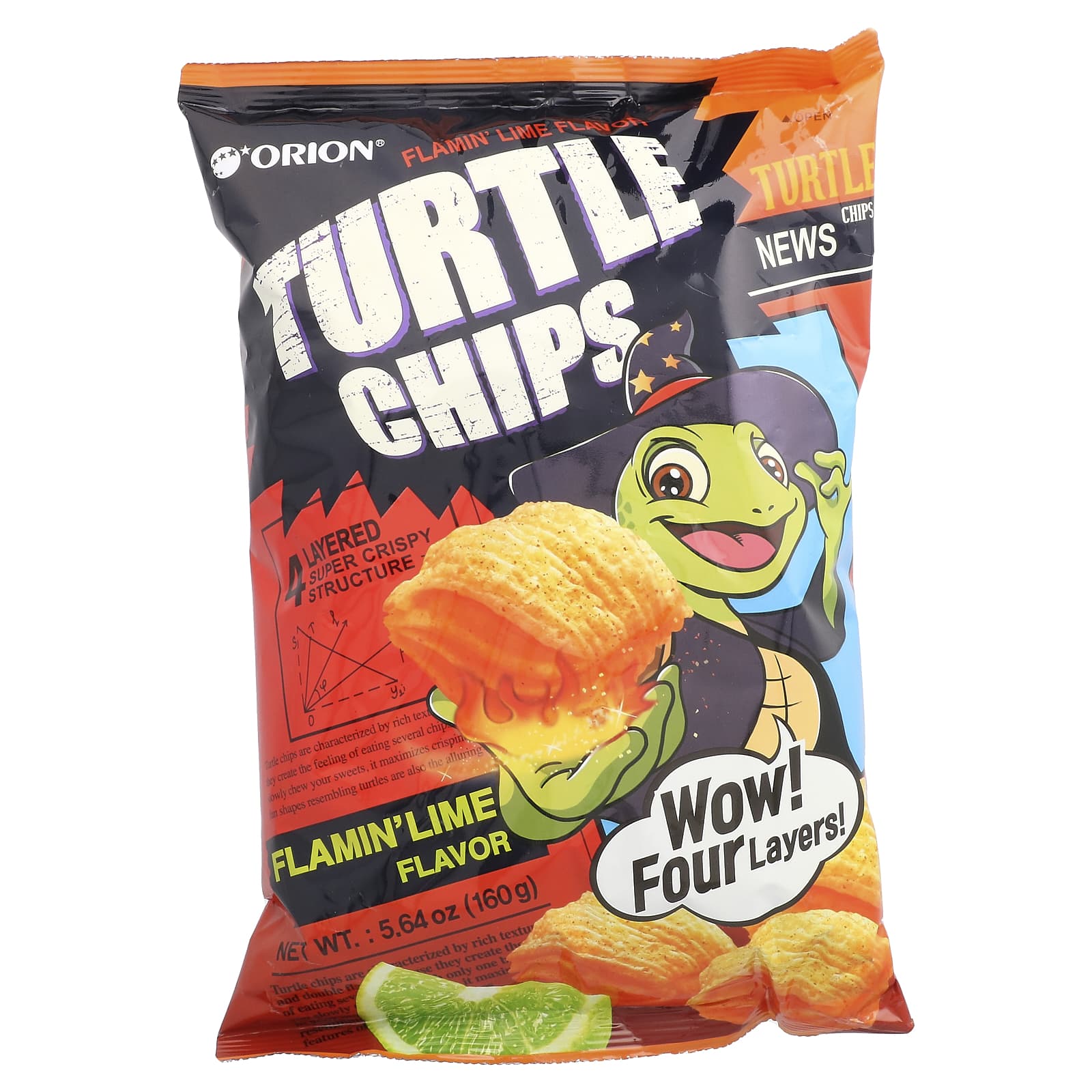 Orion, Turtle Chips, Flamin' Lime, 5.64 oz (160 g) - Image 1