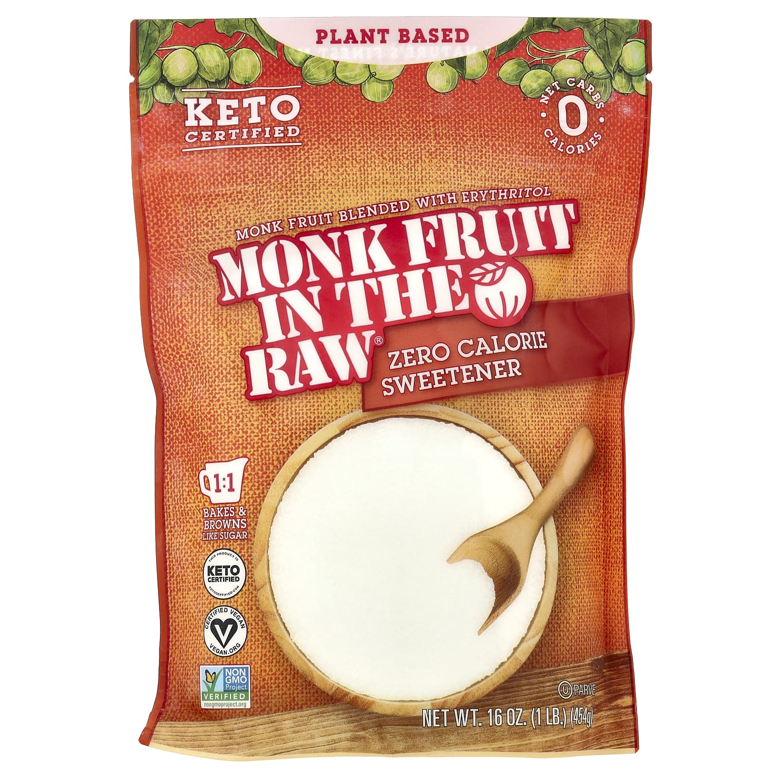 Zero-Calorie Monk Fruit Sweetener by In the Raw, 16 oz (454 g) - Image 1