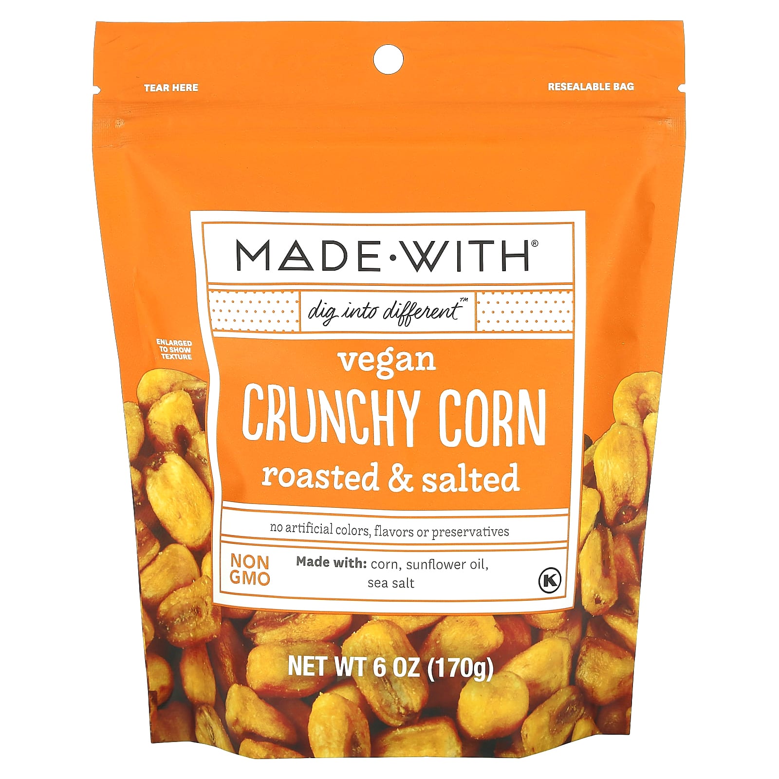 Made With, Vegan Crunchy Corn, Roasted & Salted , 6 oz (170 g) - Image 1