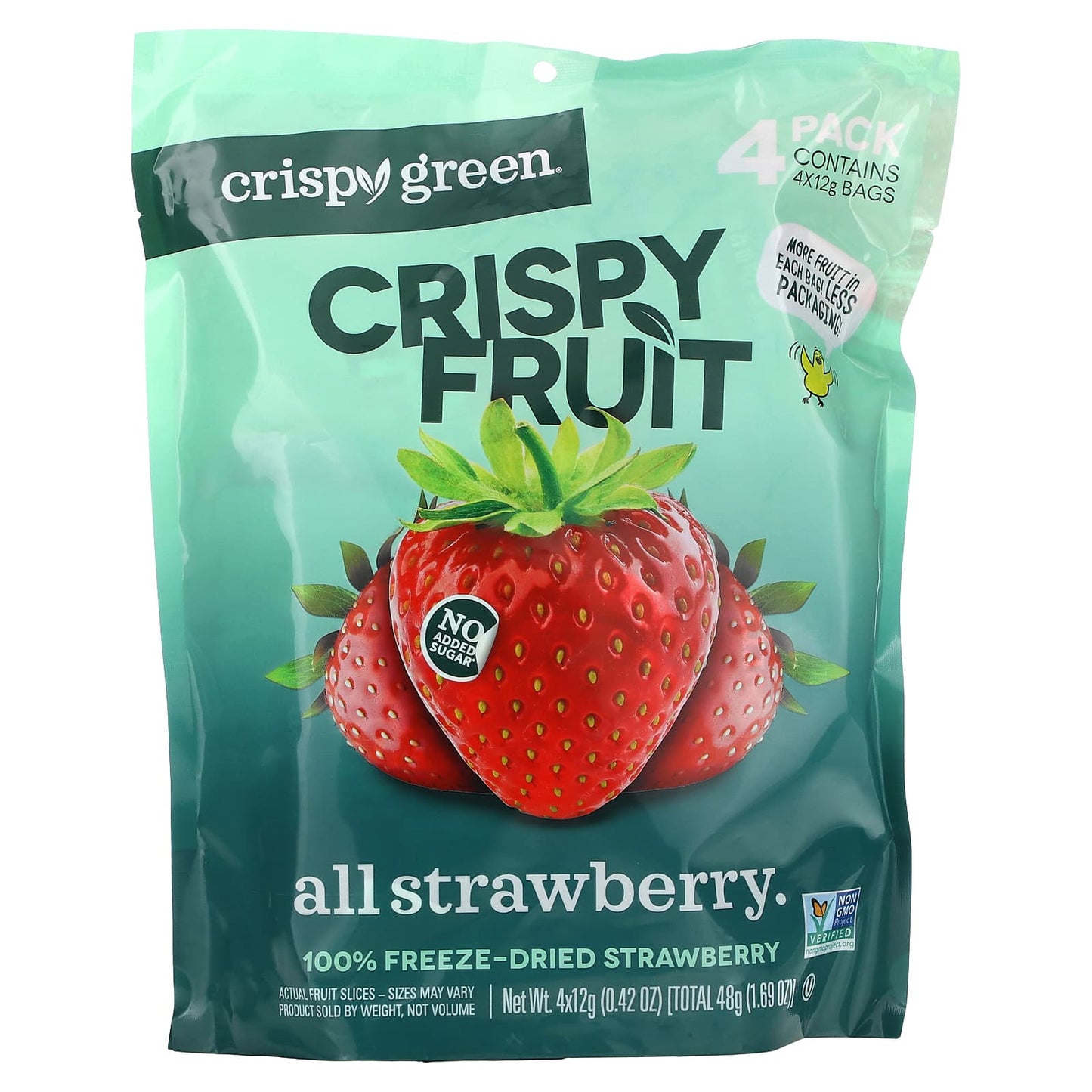 Strawberry Crisps by Crispy Green, 100% Freeze-Dried, 4 Pack - Image 1