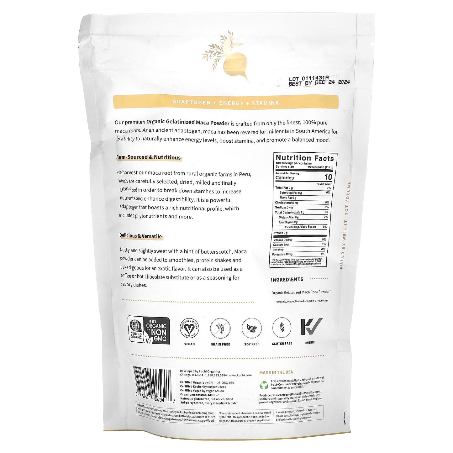 Sprout Living, Organic Maca, Superfood Powder, 1 lb (450 g) - Image 2