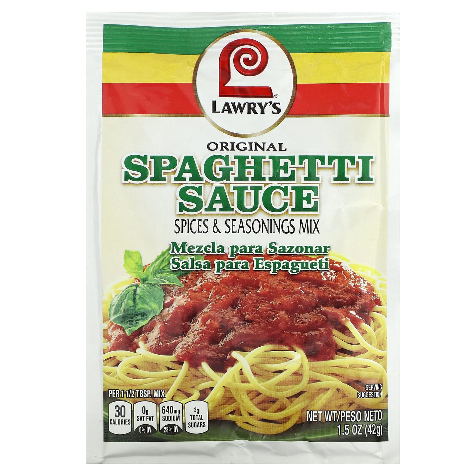 Lawry's, Spices & Seasonings Mix, Original Spaghetti Sauce , 1.5 oz (42 g) - Image 1