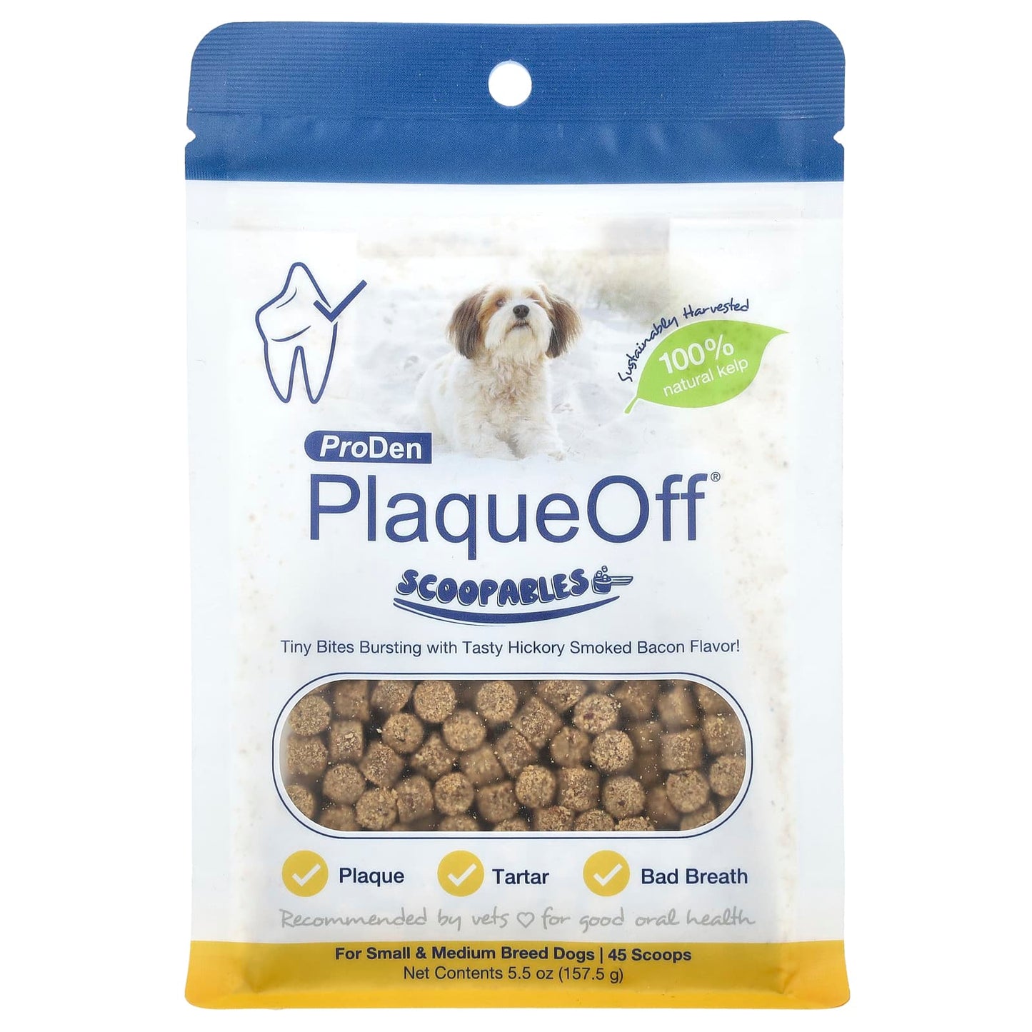 NaturVet, ProDen PlaqueOff® Scoopables, For Small & Medium Breed Dogs, Hickory Smoked Bacon, 5.5 oz (157.5 g) - Image 1