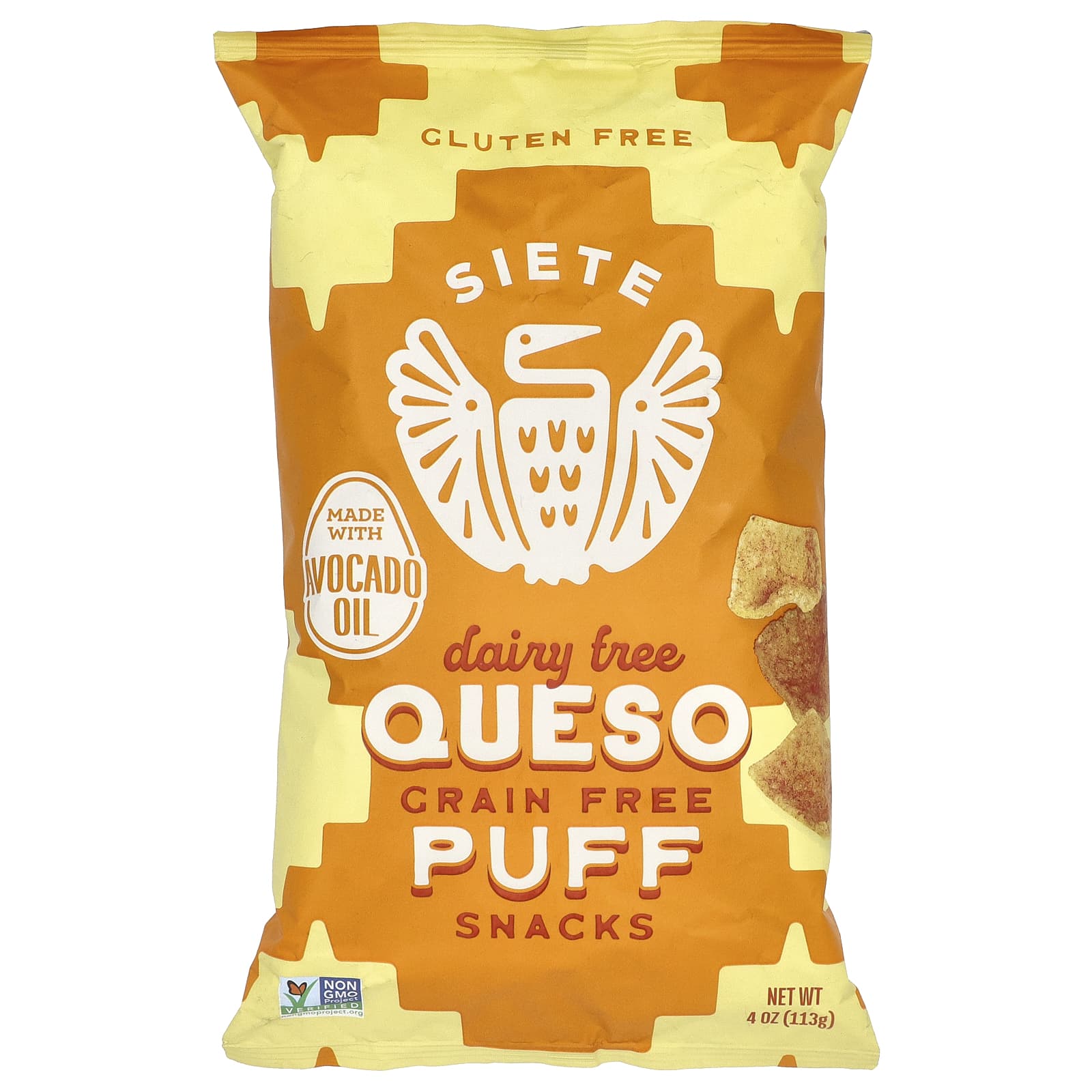 Siete, Grain Free Puff Snacks, Queso, 4 oz (113 g) - Image 1