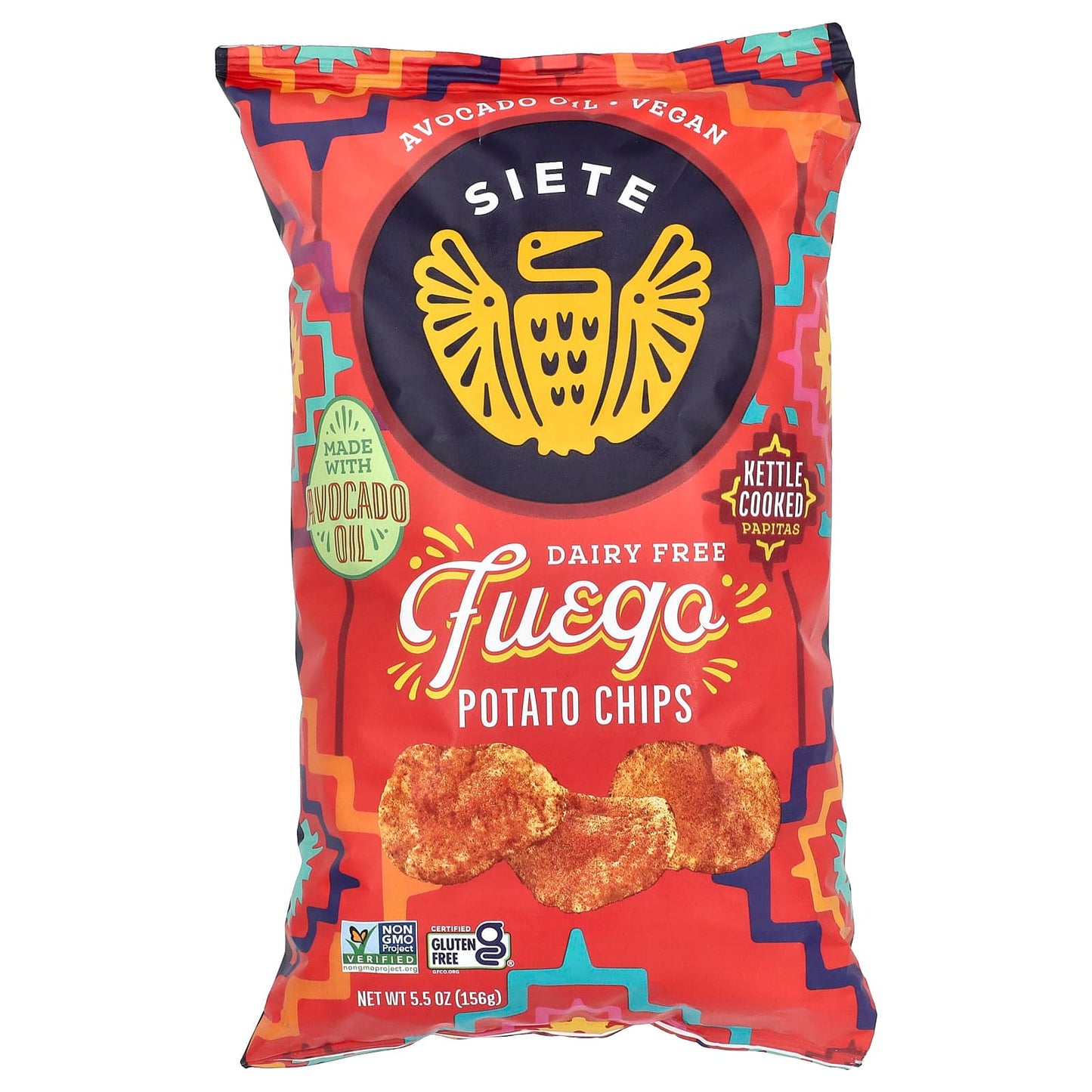 Siete, Potato Chips, Fuego , 5.5 Oz (156 g) - Image 1