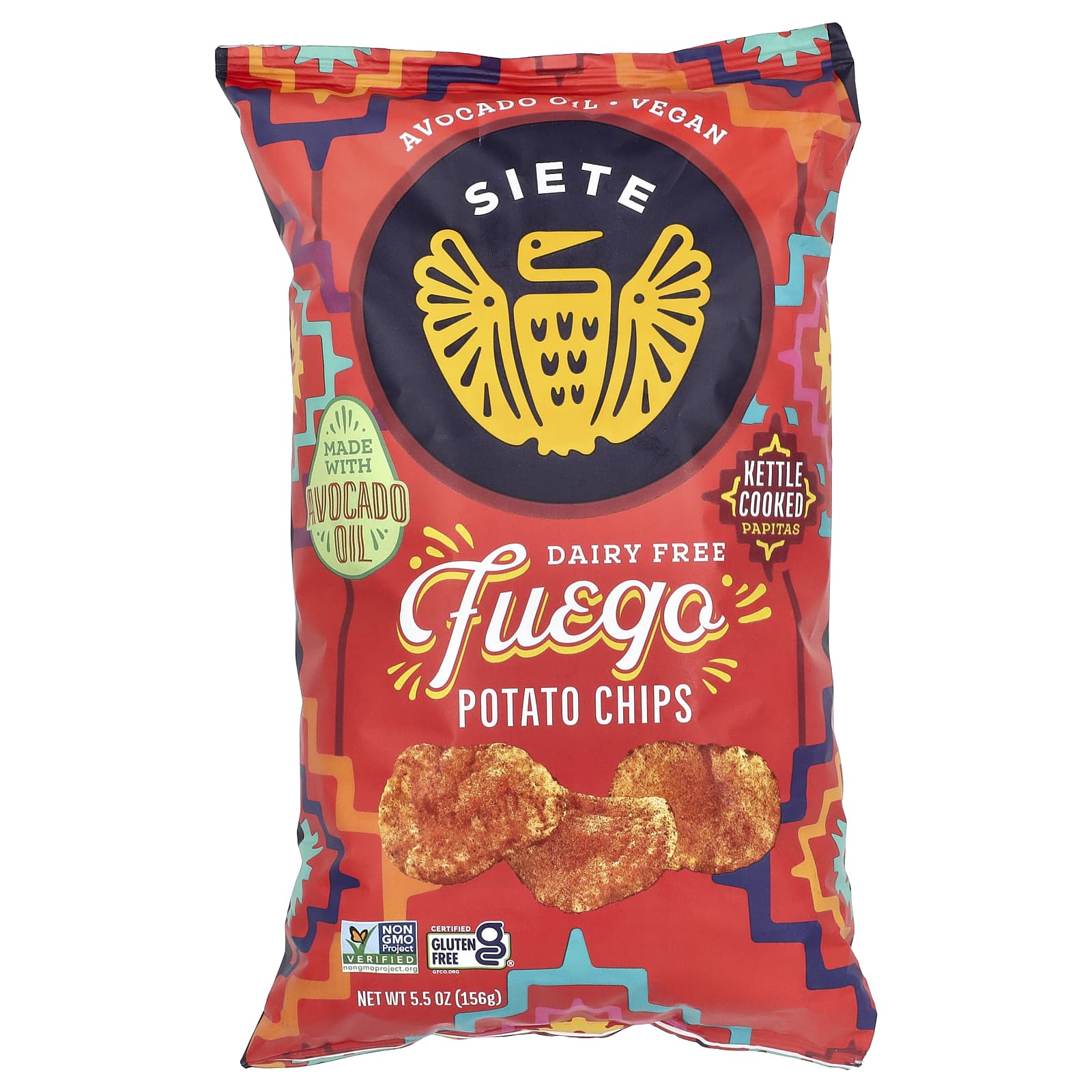 Siete, Potato Chips, Fuego , 5.5 Oz (156 g) - Image 1