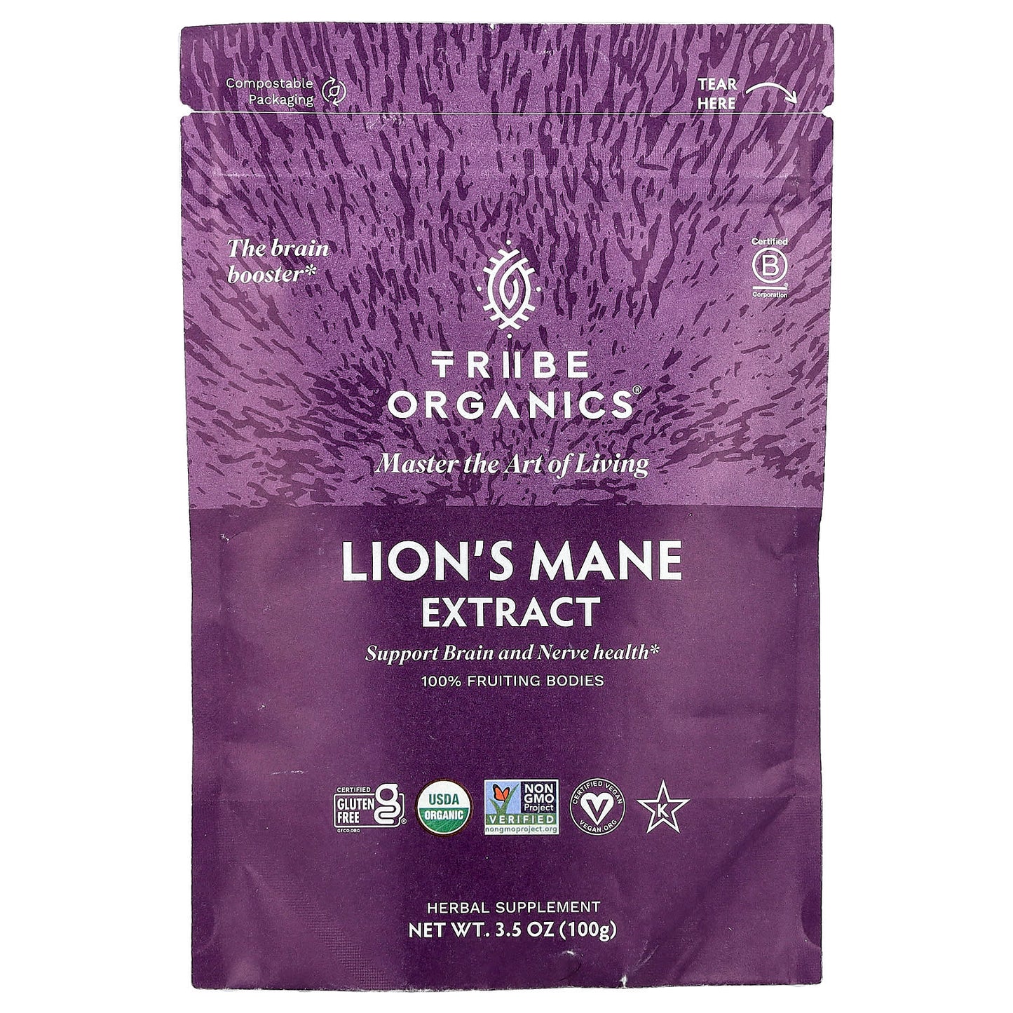 Tribe Organics, Lion's Mane Extract, 3.5 oz (100 g) - Image 1