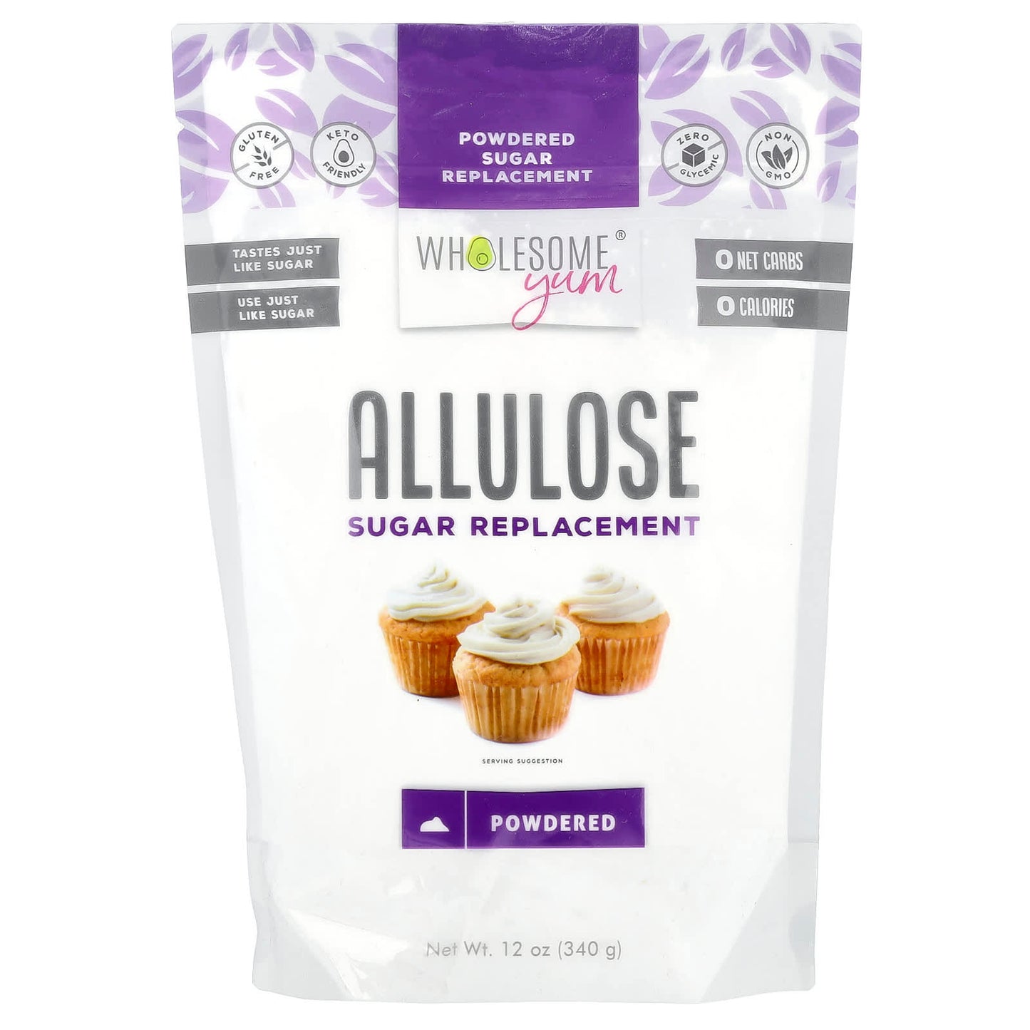 Wholesome Yum, Allulose Powdered Sugar Replacement, 12 oz (340 g) - Image 1