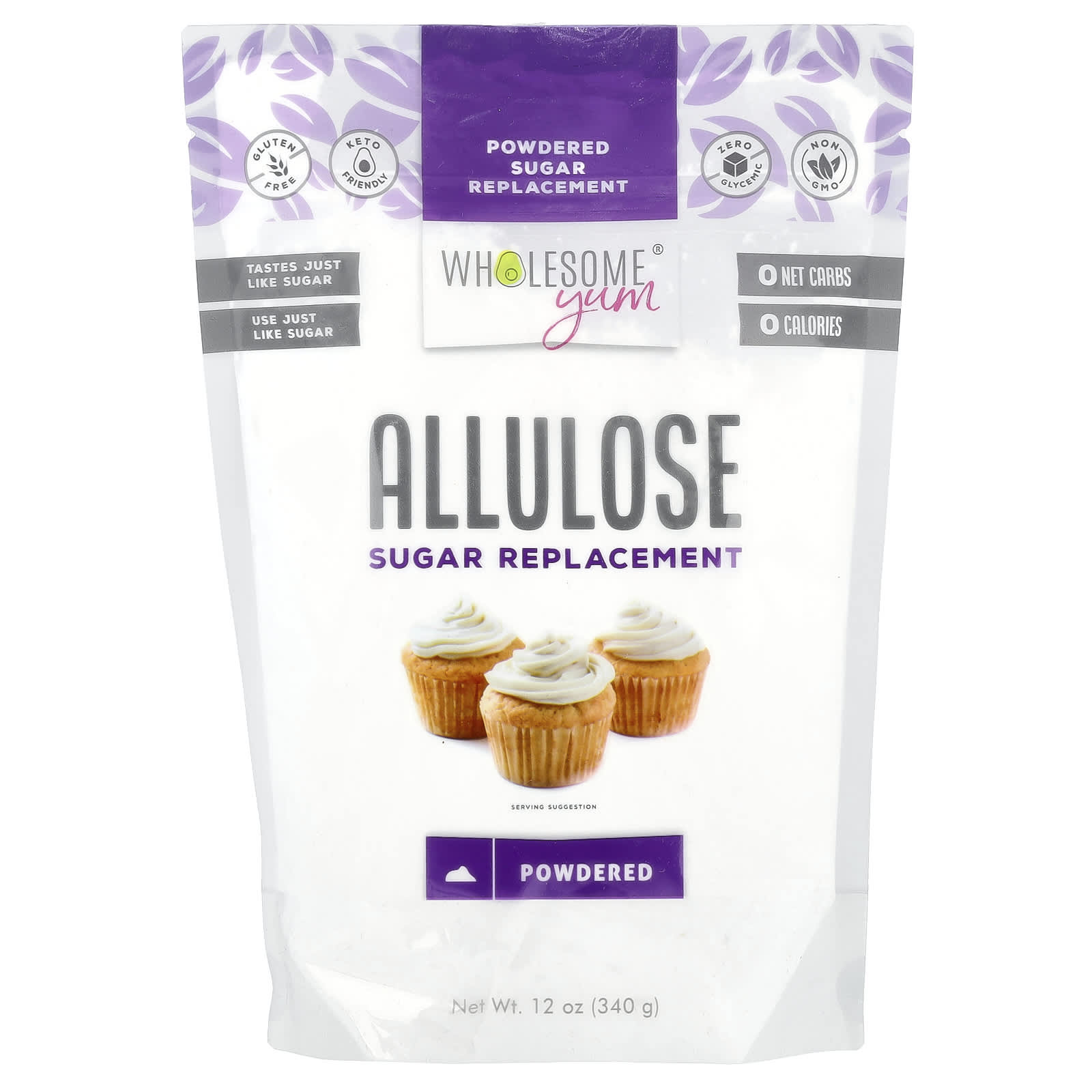 Wholesome Yum, Allulose Powdered Sugar Replacement, 12 oz (340 g) - Image 1
