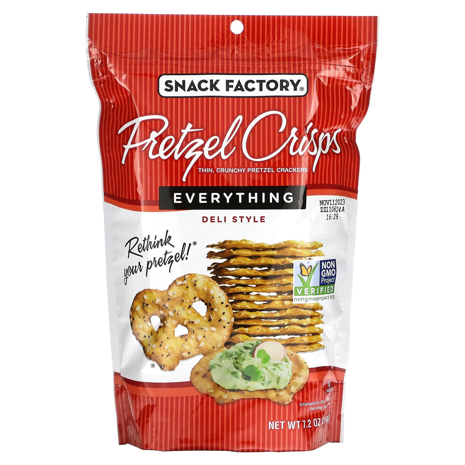 Snack Factory, Pretzel Crisps, Everything, Deli Style, 7.2 oz (204 g) - Image 1